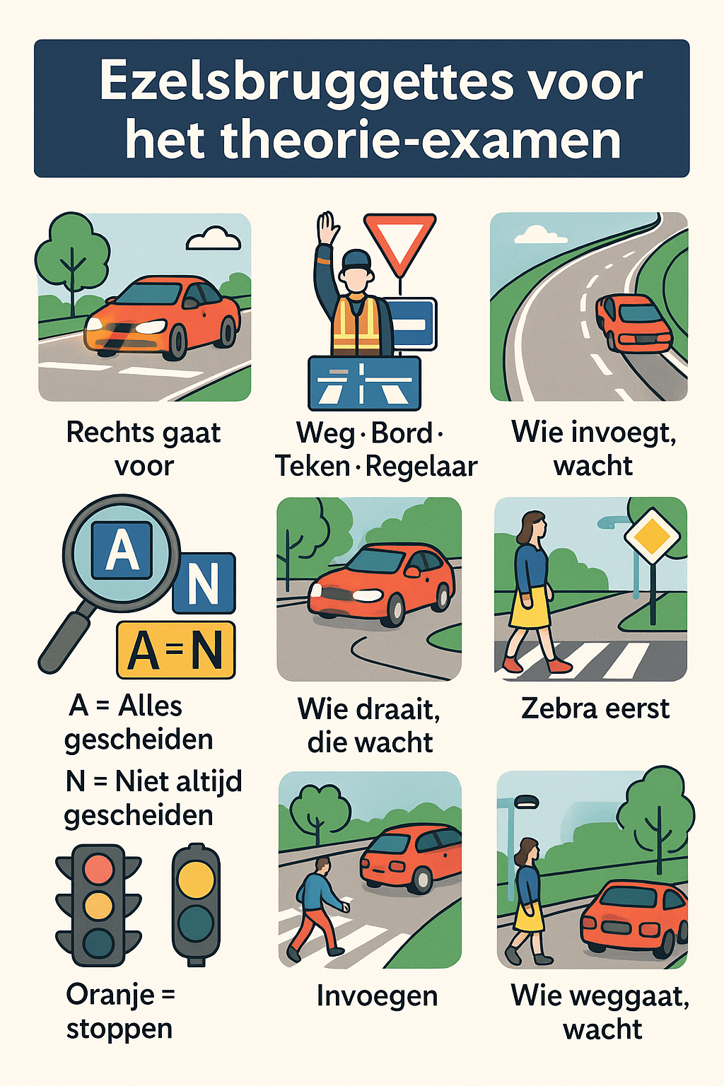 Ezelsbruggetjes voor het theorie-examen